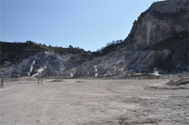 centre du cratère de la solfatara